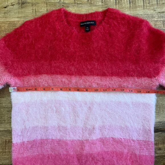 Banana Republic Sweater Womens XS Rainbow Ombre Stripe Alpaca Blend Red Pink - Picture 8 of 9